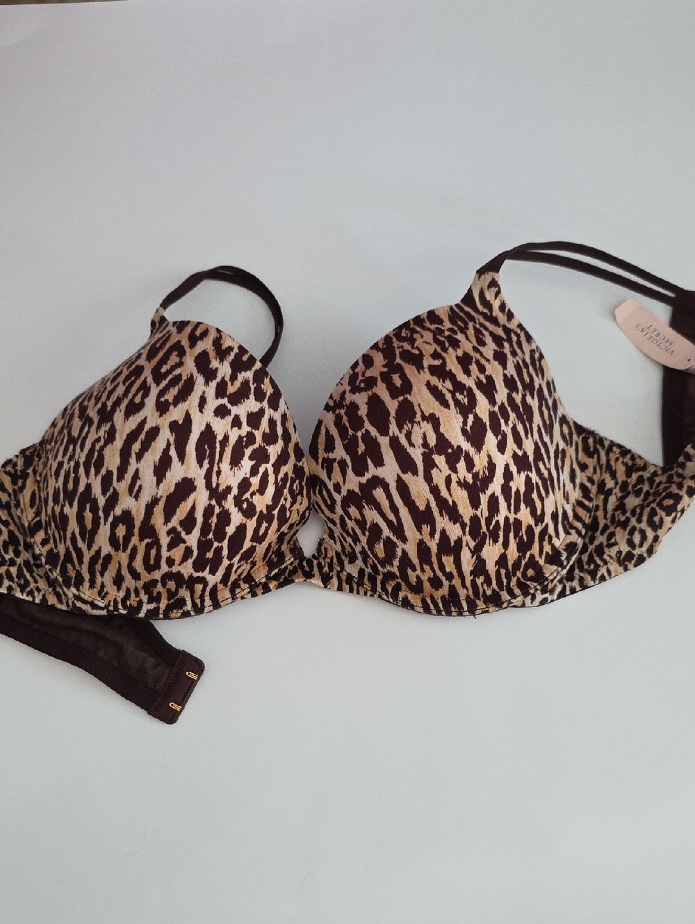 Victoria's Secret Leopard Print Push-Up Bra in Brown and Black